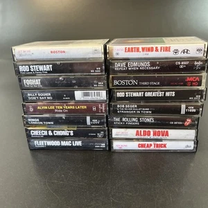 16 Classic Hard Rock Cassette Tape Lot Boston Rod Stewart Fleetwood Mac Wings - Picture 1 of 20