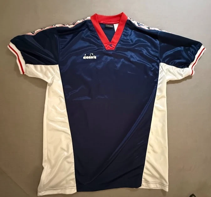 Jersey vintage Diadora Julmisse #15 para hombre grande azul manga corta pulóver años 90. Foto 1 de 4