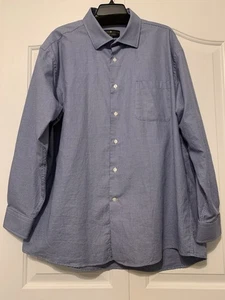 Herren Langarm Hemd Navy Pinpoint Joseph Abboud 18 1/2 34/35 Goldlabel - Bild 1 von 11