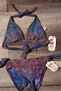 Lucky Brand Bikini Swimsuit Halter Tie Dye Small Medium NEW w/ Tags - Picture 1 of 4