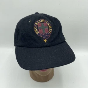 Rare Vintage Polo Ralph Lauren Wool Fitted Hat Adult Size Large Cap Black - Picture 1 of 4