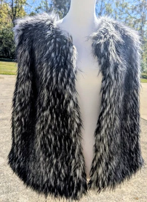 Chaleco Mixit Mujer Suave Sin Mangas Forrado Difuso Imitación Piel Gris/Negro/Blanco Talla L-XL Foto 1 de 4