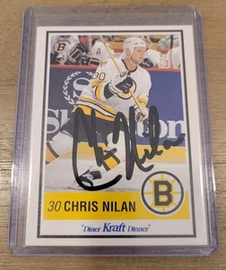 CHRIS NILAN SIGNED 1990-91 KRAFT DINNER HOCKEY CARD #113 RARE AUTOGRAPH AUTO - Picture 1 of 2