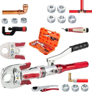 Crimpatrice idraulica per raccordi per tubi in rame con 1/2",3/4",1",1-1/4" per C - Foto 1 di 6