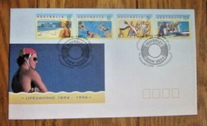 AUSTRALIA LIFESAVING SWIMMERS AT BEACH 4 STAMP SET 1994  FDC - Picture 1 of 1