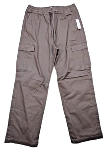 NWT PacSun Baggy Cargo Pant Joggers Drawstring Pull On Brown Mens Medium #0068 - Picture 1 of 14
