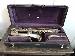 Vintage 1922 Silver C.G. Conn New Wonder C Melody Saxophone Sax + Original Case - Picture 1 of 12