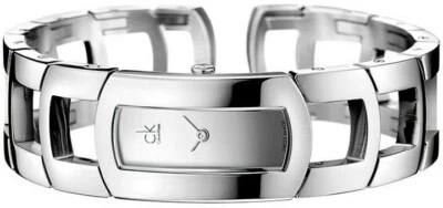 NEW CK CALVIN KLEIN K3Y2S118 SWISS MADE MIRROR DIAL STEEL WATCH WOMENS SILVER - Image 1 of 4