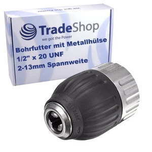 13 mm 1/2" x 20 UNF Schnellspannbohrfutter mit Metallhülse, ohne Schlüssel - Bild 1 von 5
