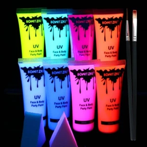 Bowitkzi Water Based Cream Neon UV Cream Face Body Paint Kit 30ml*8 Xmas Party - Picture 1 of 9