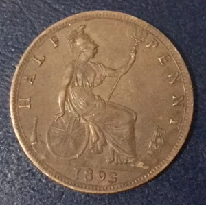 1893 ½ Penny - Victoria 2nd portrait; 2nd type United Kingdom - Picture 1 of 2