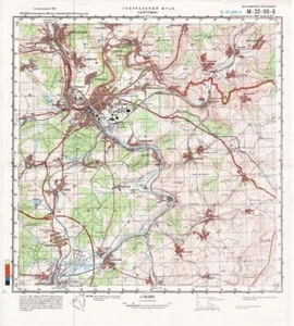 Mapa topográfico militar soviético ruso - SAAREGUEMINES (Francia, Mosela) 1987 - Imagen 1 de 7