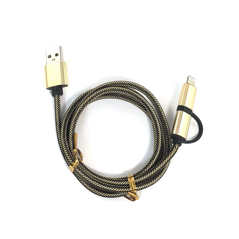 Lote por atacado 2 em 1 cabo carregador micro sincronização USB para Android iPhone 5 7 6 6s - Imagem 1 de 4