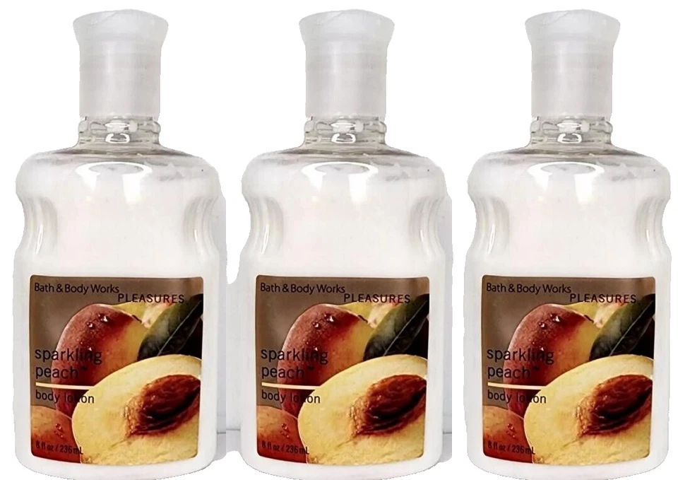 Loción corporal 3 Bath & Body Works Pleasures SPARKLING MELOCOTÓN 8 oz (815) Foto 1 de 1