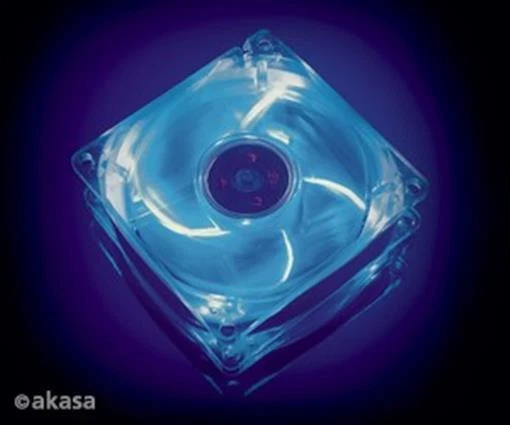Akasa AK-174CB-4BLB 120mm Crystal Blue Fan, 4 Blue LEDs Ball Bearing - Image 1 of 1