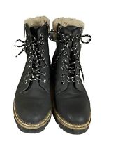 Universal Thread Leather Boots,Women's Size 8.5M,Black Leather-proof with fur