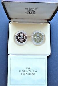 UK Elizabeth 2 1989 Claim & Bill of Rights Silver Proof Piedfort £2 Coin SetCOA 