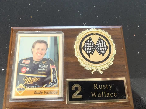 RUSTY WALLACE #2 MILLER GENIUNE DRAFT NASCAR VINTAGE WOODEN WALL PLAQUE Cover