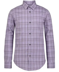 Calvin Klein PURPLE Big Boys Long Sleeve Stretch Tonal Plaid Shirt, US 14 - Picture 1 of 2