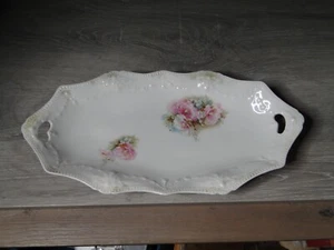 RS Prussia Relish Pink Roses 9 1/2”x4 3/4” Wheelock mark - Picture 1 of 3