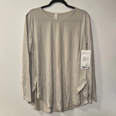 Lululemon Draped Bum Covering Long Sleeve White Opal shirt size 10 - Image 1 of 4