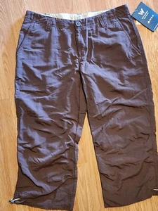 Womens White Sierra Brown Capri Pants Outdoor Activewear Size 10 - Picture 1 of 3