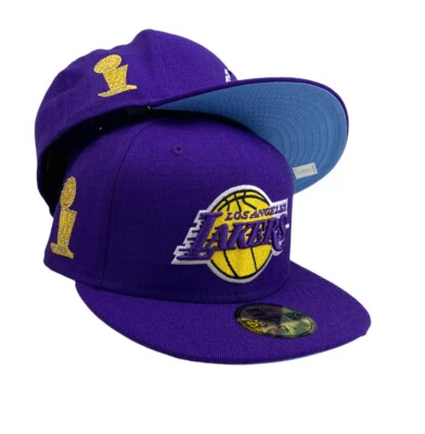 Los Angeles Lakers NBA New Era purple Icy Trophy patch 59FIFTY fitted hat cap - Image 1 of 4