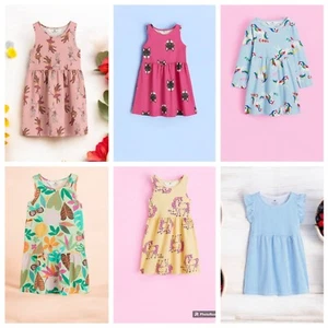 H&M Girls Cute prints Sleeveless/Flutter Sleeve dresses 100% Cotton size 5T NWOT - Picture 1 of 20
