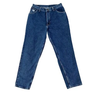 Vintage Wrangler For Women Jeans 12 / 29 x 29 Blue Dark Wash Tapered High Mom - Picture 1 of 8