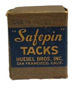 Vintage Safepin Tacks Huebel Bros. San Francisco, California Made In Sweden - Picture 1 of 8