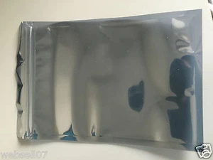 100 Zip lock Grip Seal Bags Grey Anti-Static Flat Pouch 50% Transparent Uk Sell - Picture 1 of 4