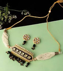 Joharibazar Kundan Gold Plated Pendant Choker Earring Jewelry Set Ramdan Gift a