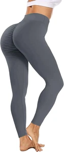 Scrunch Butt Lifting Ruched Leggings for Women High Waisted Textured Tummy Contr - Picture 1 of 18