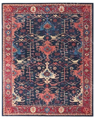 Chaining Blue Handmade Tufted Wool Rug & Carpet - Image 1 of 4