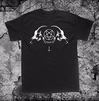 Satanic Goat Skull T Shirt Punk Occult Gothic Satan Metal Baphomet Pentagram Tee - Image 1 of 4