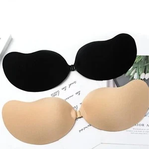 Adhesive Bra Seamless Chest Cover for Backless Dresse - Black B - Picture 1 of 13