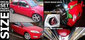 SuperGraphicsF1 Bremsaufkleber passend für alle Ford Automodelle Set x2 vorne x2 hinten rot - Bild 1 von 1