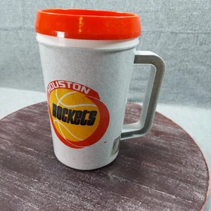 Taza de viaje de plástico vintage Houston Rockets con asa y tapa a presión - Imagen 1 de 8