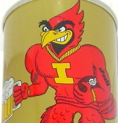 1980 IOWA STATE CYCLONES CY BEER CAN SPORTS FOOTBALL MUG MASCOT UNIVERSITY NCAA - Image 1 of 4