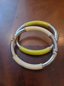 2 Sterling Silber Emaille Armreif ARMBÄNDER - Bild 1 von 10