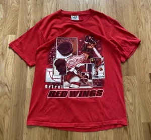 Nutmeg Mills Lee Sport Detroit Red Wings NHL Vintage 90s Hockey Graphic Tee L - Picture 1 of 13
