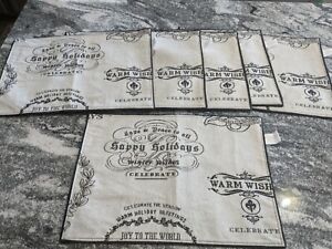 St Nicholas Square Classic Black And White Christmas Placemats Lot Of Six