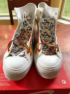 Converse All Star Chuck Taylor Lift Platform Pride arcobaleno W 9,5 M 7,5 - Foto 1 di 7