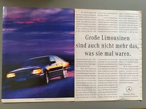 Mercedes W140 500 SEL S-Klasse Original 1991 Vintage Advert Werbung Reklame