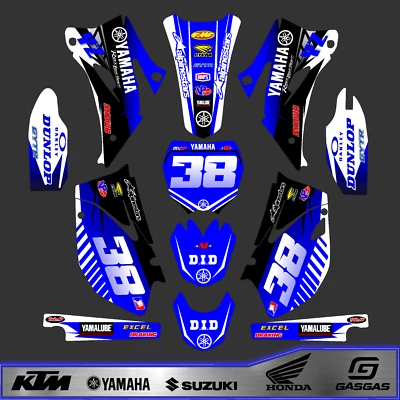 Kit de gráficos personalizados Yamaha YZ 250F/450F - Se adapta a modelos 2006-2009, juego completo de calcomanías Foto 1 de 4