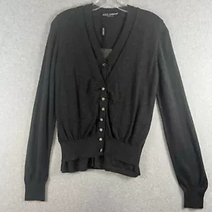 Dolce & Gabbana Damenpullover 44 IT schwarz Kaschmir 2-lagig geknöpft neu mit Etikett fehlerhaft - Bild 1 von 24
