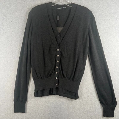 Dolce & Gabbana свитер женщин 44 IT черный кашемир 2 слоя пуговицы новый с Ярлыками недостаток - Изображение 1 из 4