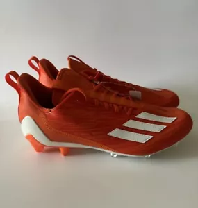 adidas Mens Size 11.5 Adizero Lightweight Football Cleats Orange/White HR1603 - Picture 1 of 8