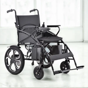 Electric Wheelchair Long Range Lithium Power Motorised Foldable Load 130kg Black - Picture 1 of 14