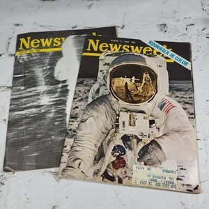 Moonwalk Space Man on the Mood Newsweek Magazine 1969 Lot of 2  - Picture 1 of 15